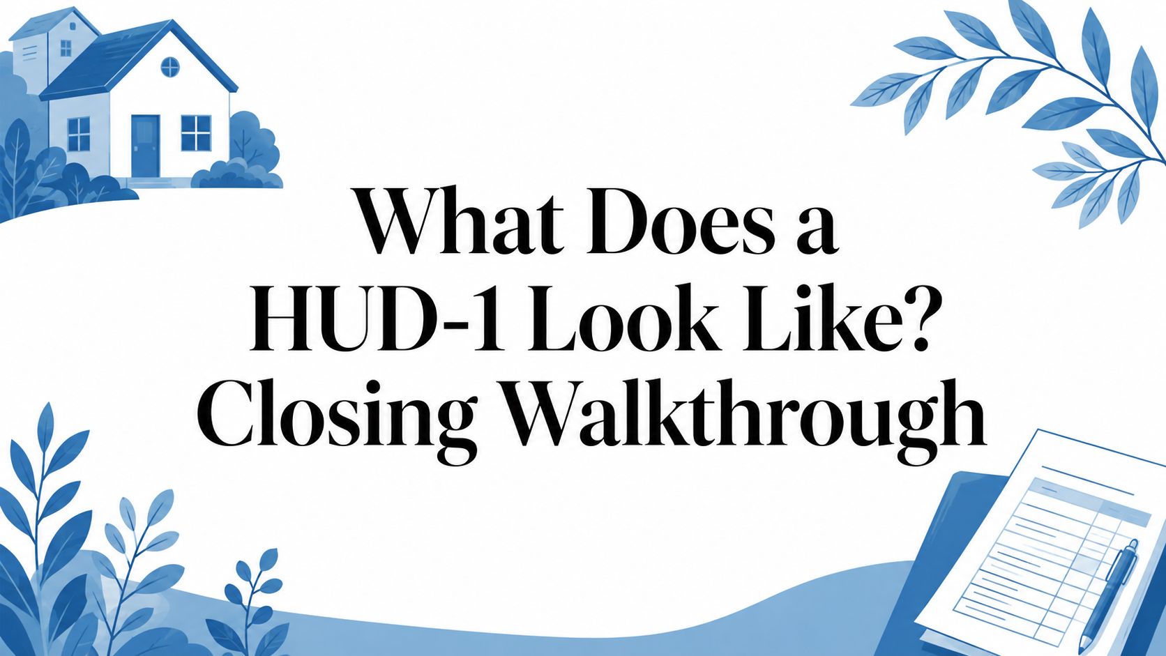 What Does a HUD-1 Look Like? Closing Walkthrough