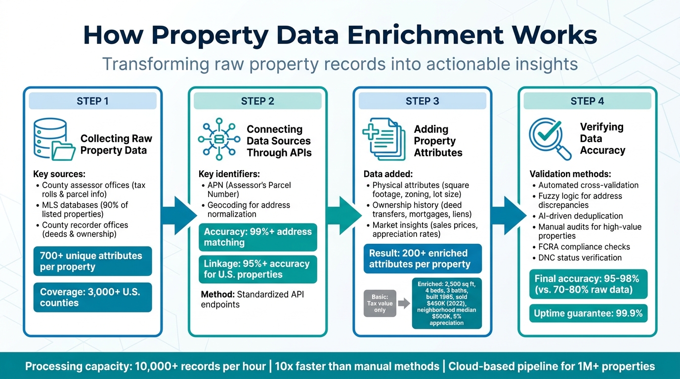 How Property Data Enrichment Works: 4-Step Process