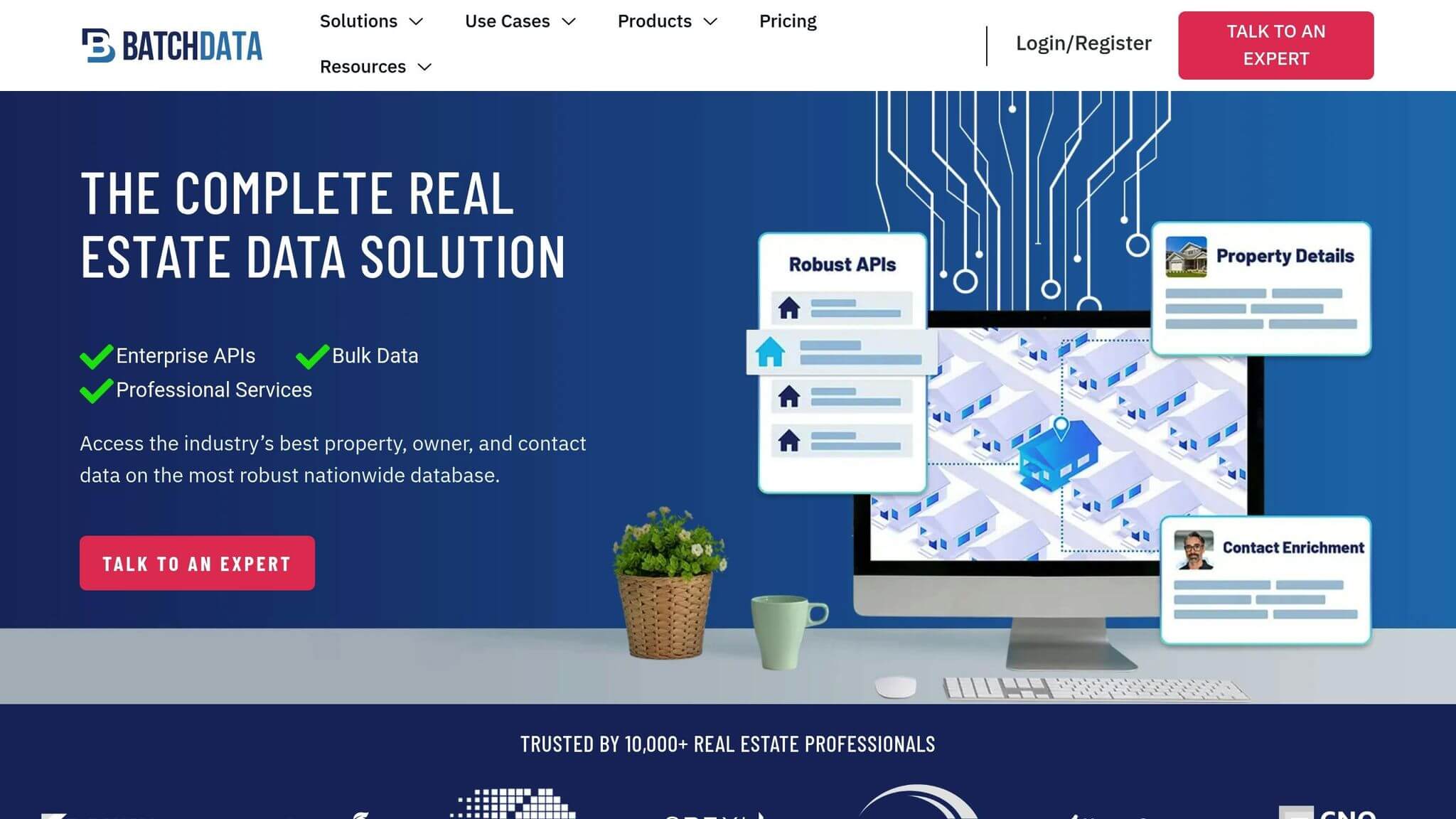 BatchData home page presenting the complete real estate data solution