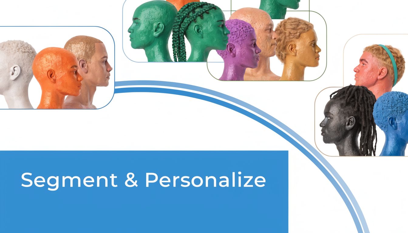 Abstract representation of colorful human sculptures representing diverse demographic groups for personalized real estate marketing strategies.
