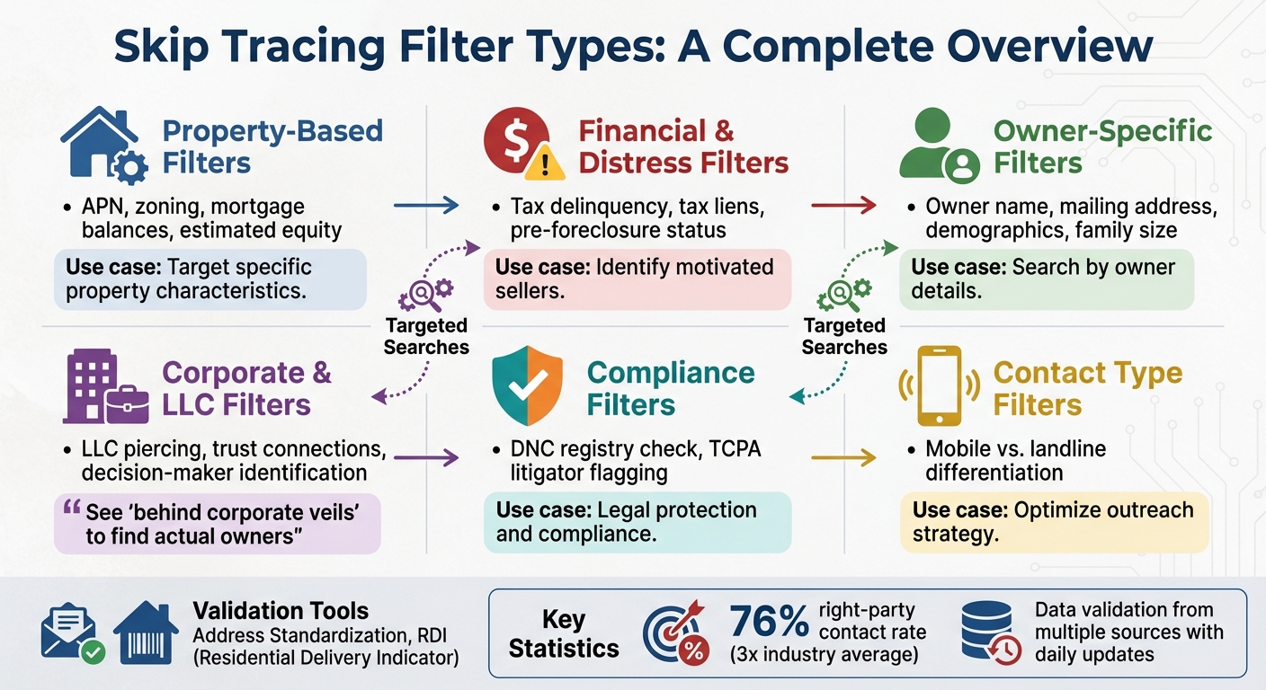 Skip Tracing Filter Types and Features Comparison Guide