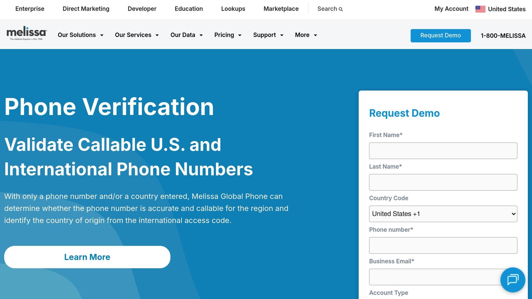 Melissa Phone Verification