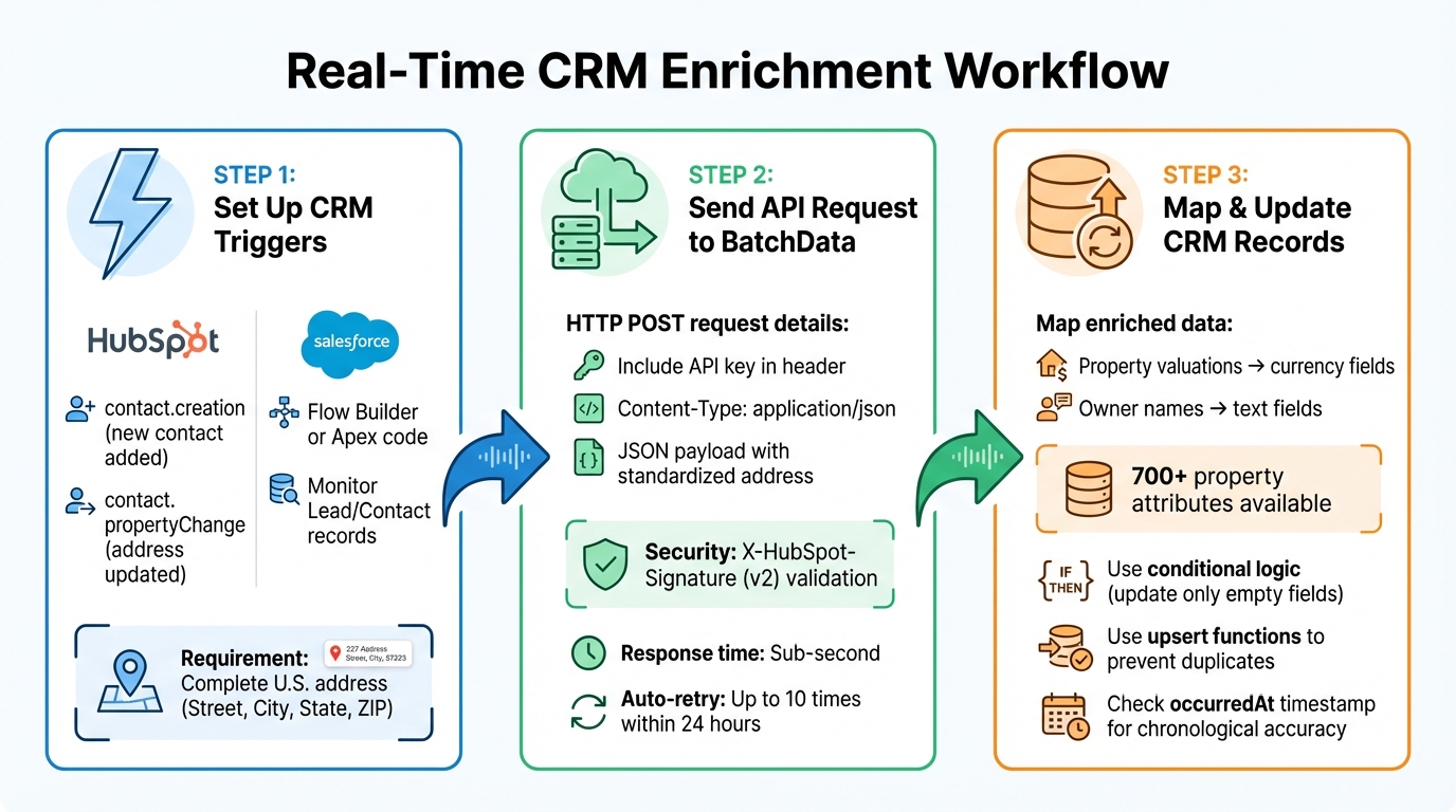 Real-Time CRM Enrichment Integration Workflow with BatchData