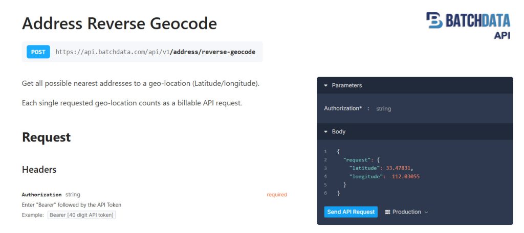 address reverse geo code