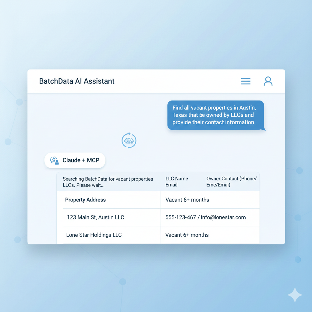 BatchData MCP server visualization for real estate AI automation.